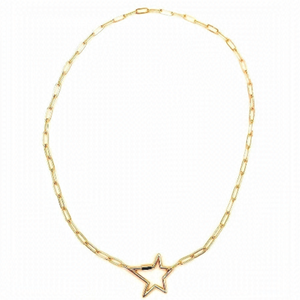 PAPERCLIP chain - gold filled (18k) w/star clasp